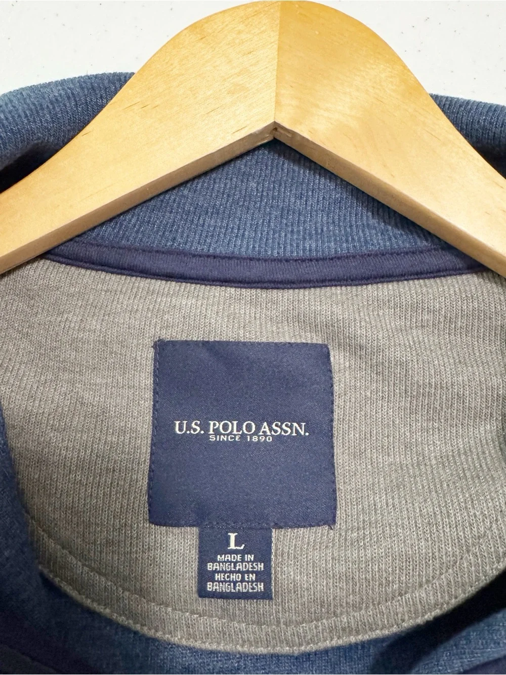U.S. Polo Assn Quarter Zip Pillover Sweater Blue NWT Large